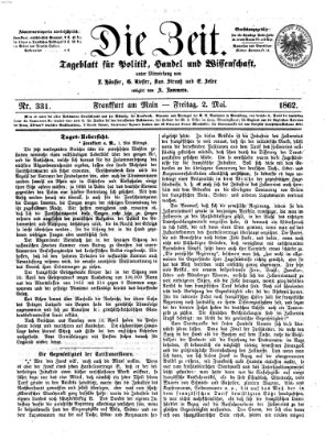 Die Zeit Freitag 2. Mai 1862