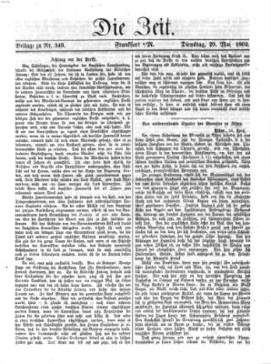 Die Zeit Dienstag 20. Mai 1862