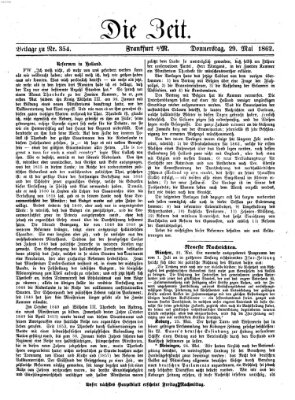 Die Zeit Donnerstag 29. Mai 1862