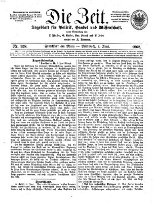 Die Zeit Mittwoch 4. Juni 1862