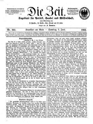 Die Zeit Samstag 7. Juni 1862