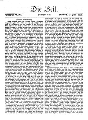 Die Zeit Mittwoch 11. Juni 1862