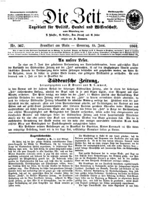 Die Zeit Sonntag 15. Juni 1862