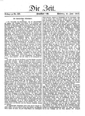 Die Zeit Sonntag 15. Juni 1862