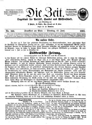 Die Zeit Dienstag 17. Juni 1862