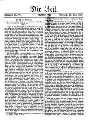 Die Zeit Mittwoch 25. Juni 1862