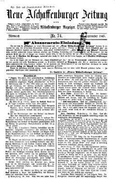 Neue Aschaffenburger Zeitung und Aschaffenburger Anzeiger (Beobachter am Main und Aschaffenburger Anzeiger) Mittwoch 27. September 1865