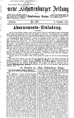 Neue Aschaffenburger Zeitung und Aschaffenburger Anzeiger (Beobachter am Main und Aschaffenburger Anzeiger) Samstag 16. Dezember 1865