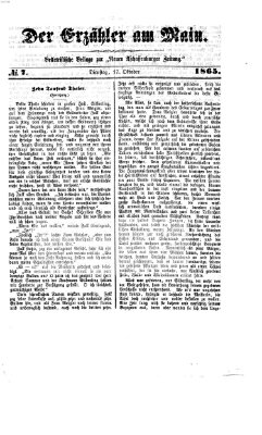 Neue Aschaffenburger Zeitung und Aschaffenburger Anzeiger (Beobachter am Main und Aschaffenburger Anzeiger) Dienstag 17. Oktober 1865