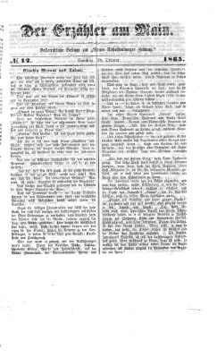 Neue Aschaffenburger Zeitung und Aschaffenburger Anzeiger (Beobachter am Main und Aschaffenburger Anzeiger) Samstag 28. Oktober 1865