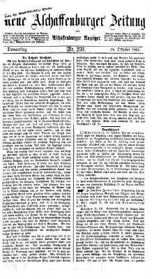 Neue Aschaffenburger Zeitung und Aschaffenburger Anzeiger (Beobachter am Main und Aschaffenburger Anzeiger) Donnerstag 18. Oktober 1866