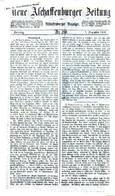 Neue Aschaffenburger Zeitung und Aschaffenburger Anzeiger (Beobachter am Main und Aschaffenburger Anzeiger) Sonntag 2. Dezember 1866