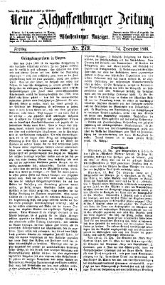 Neue Aschaffenburger Zeitung und Aschaffenburger Anzeiger (Beobachter am Main und Aschaffenburger Anzeiger) Freitag 14. Dezember 1866