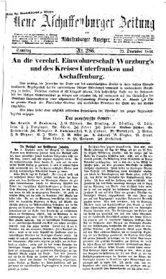 Neue Aschaffenburger Zeitung und Aschaffenburger Anzeiger (Beobachter am Main und Aschaffenburger Anzeiger) Samstag 22. Dezember 1866