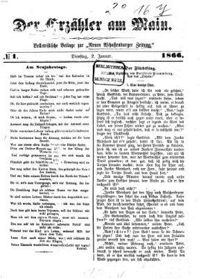 Der Erzähler am Main (Beobachter am Main und Aschaffenburger Anzeiger) Dienstag 2. Januar 1866