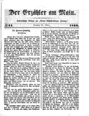 Der Erzähler am Main (Beobachter am Main und Aschaffenburger Anzeiger) Dienstag 20. März 1866