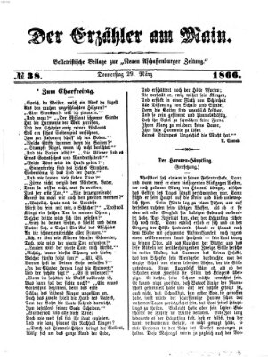 Der Erzähler am Main (Beobachter am Main und Aschaffenburger Anzeiger) Donnerstag 29. März 1866