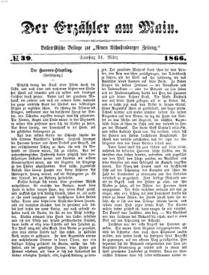 Der Erzähler am Main (Beobachter am Main und Aschaffenburger Anzeiger) Samstag 31. März 1866