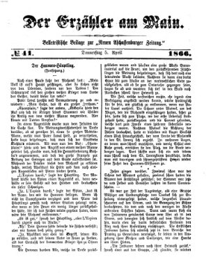 Der Erzähler am Main (Beobachter am Main und Aschaffenburger Anzeiger) Donnerstag 5. April 1866