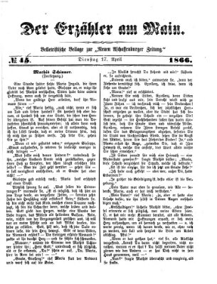 Der Erzähler am Main (Beobachter am Main und Aschaffenburger Anzeiger) Dienstag 17. April 1866