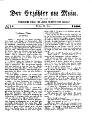 Der Erzähler am Main (Beobachter am Main und Aschaffenburger Anzeiger) Dienstag 12. Juni 1866