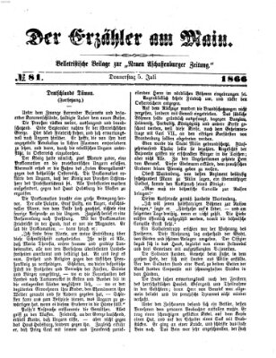 Der Erzähler am Main (Beobachter am Main und Aschaffenburger Anzeiger) Donnerstag 5. Juli 1866