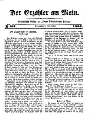 Der Erzähler am Main (Beobachter am Main und Aschaffenburger Anzeiger) Donnerstag 6. September 1866