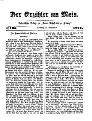 Der Erzähler am Main (Beobachter am Main und Aschaffenburger Anzeiger) Samstag 15. September 1866