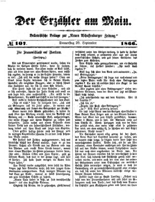 Der Erzähler am Main (Beobachter am Main und Aschaffenburger Anzeiger) Donnerstag 20. September 1866