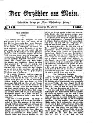 Der Erzähler am Main (Beobachter am Main und Aschaffenburger Anzeiger) Donnerstag 18. Oktober 1866