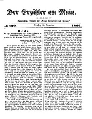 Der Erzähler am Main (Beobachter am Main und Aschaffenburger Anzeiger) Samstag 10. November 1866