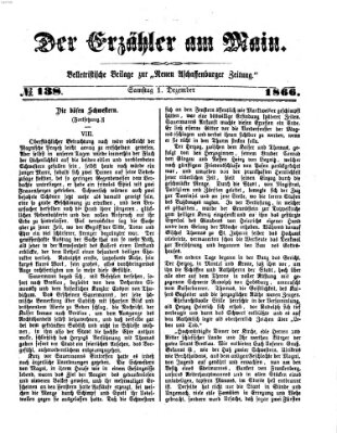 Der Erzähler am Main (Beobachter am Main und Aschaffenburger Anzeiger) Samstag 1. Dezember 1866