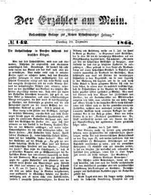 Der Erzähler am Main (Beobachter am Main und Aschaffenburger Anzeiger) Montag 10. Dezember 1866