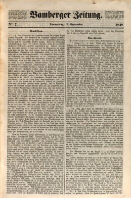 Bamberger Zeitung Donnerstag 7. September 1848