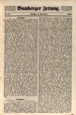 Bamberger Zeitung Samstag 9. September 1848