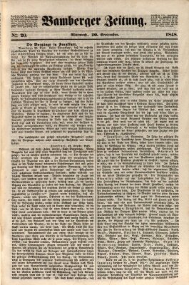 Bamberger Zeitung Mittwoch 20. September 1848