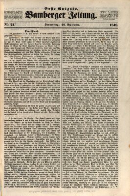 Bamberger Zeitung Donnerstag 21. September 1848