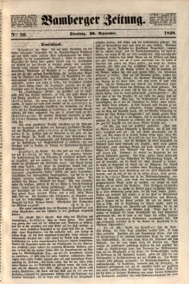 Bamberger Zeitung Dienstag 26. September 1848