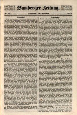 Bamberger Zeitung Donnerstag 28. September 1848