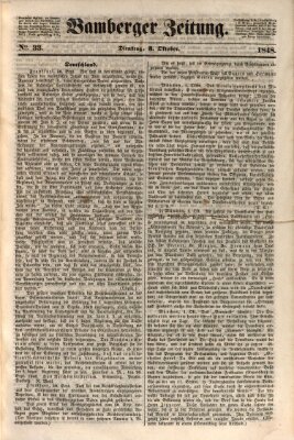 Bamberger Zeitung Dienstag 3. Oktober 1848