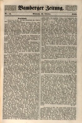 Bamberger Zeitung Mittwoch 11. Oktober 1848