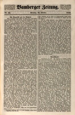 Bamberger Zeitung Sonntag 15. Oktober 1848