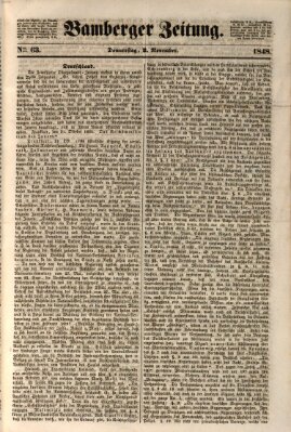 Bamberger Zeitung Donnerstag 2. November 1848