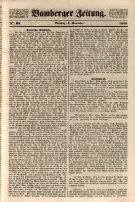 Bamberger Zeitung Dienstag 7. November 1848