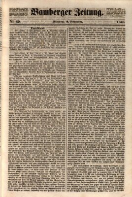 Bamberger Zeitung Mittwoch 8. November 1848