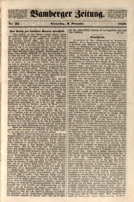 Bamberger Zeitung Donnerstag 9. November 1848