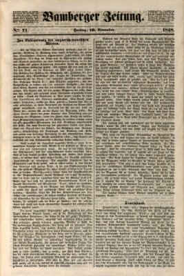 Bamberger Zeitung Freitag 10. November 1848