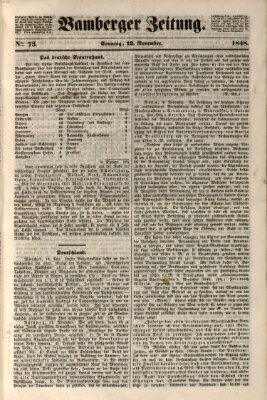 Bamberger Zeitung Sonntag 12. November 1848