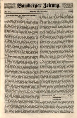 Bamberger Zeitung Montag 13. November 1848