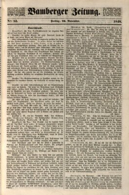 Bamberger Zeitung Freitag 24. November 1848